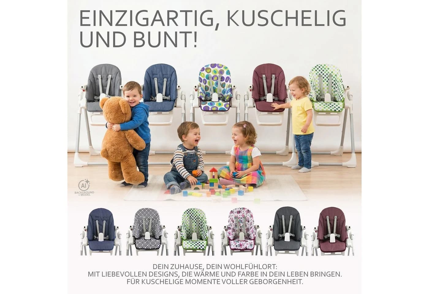 BambiniWelt Hochstuhlauflage Ersatzbezug für Peg Perego Zero3 + Siesta - Bild 5