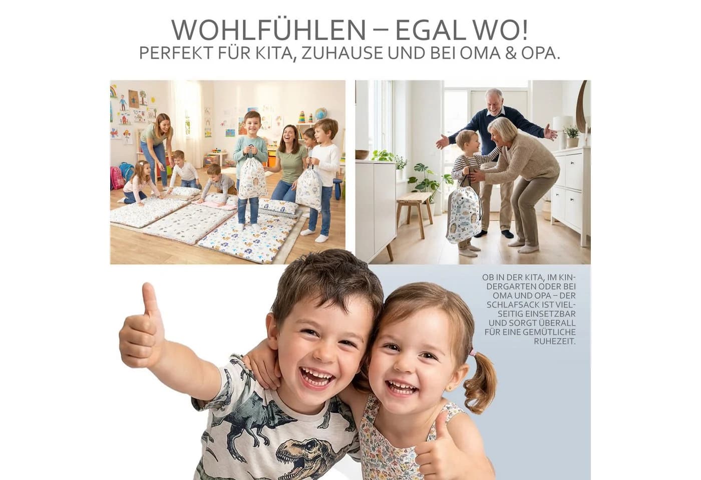 BambiniWelt by Rafael K. Kinderschlafsack mit Kissen & Transportbeutel bunt - Bild 5