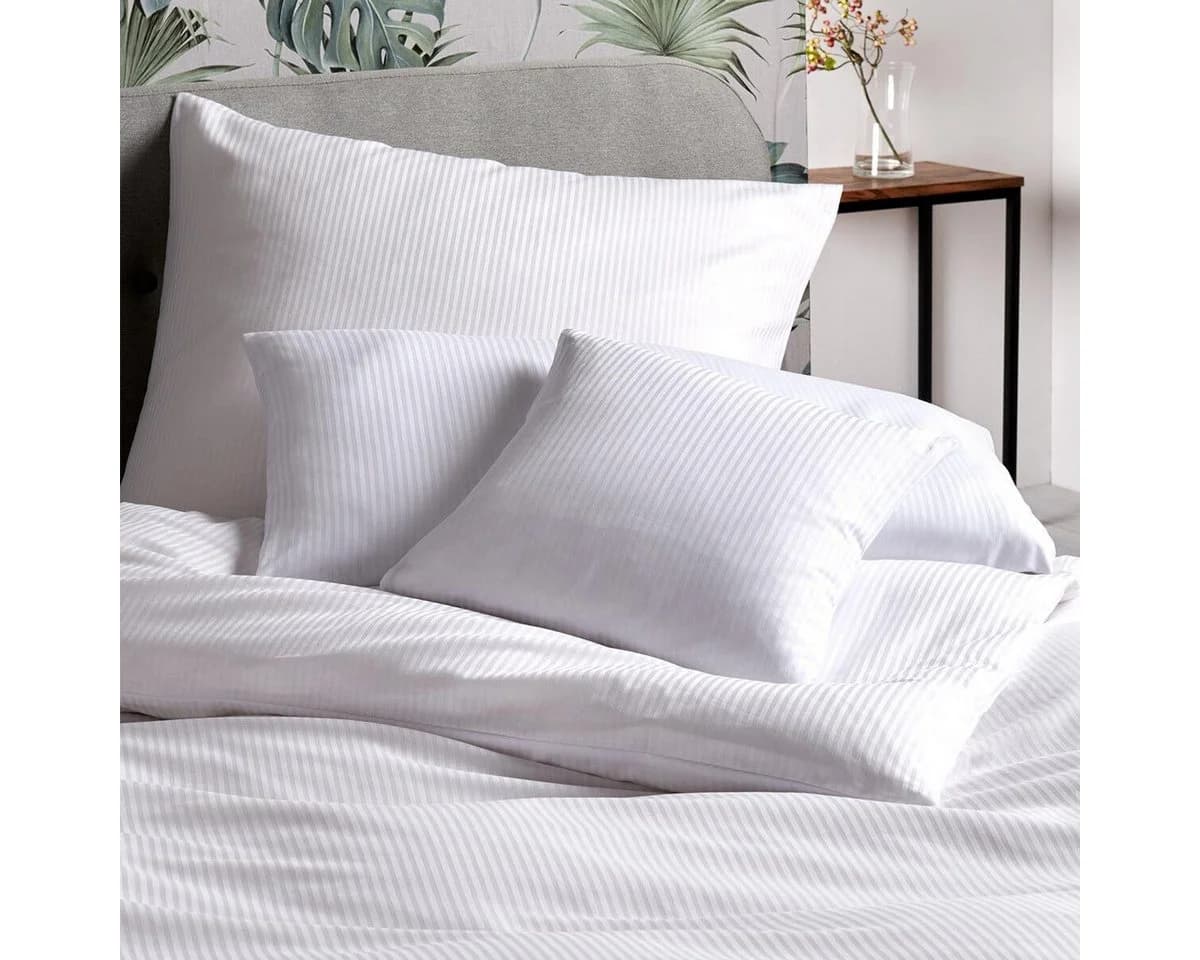 TRAUMSCHLAF Bettwäsche Hotelbettwäsche Clara Mako Satin 3-teilig Weiß