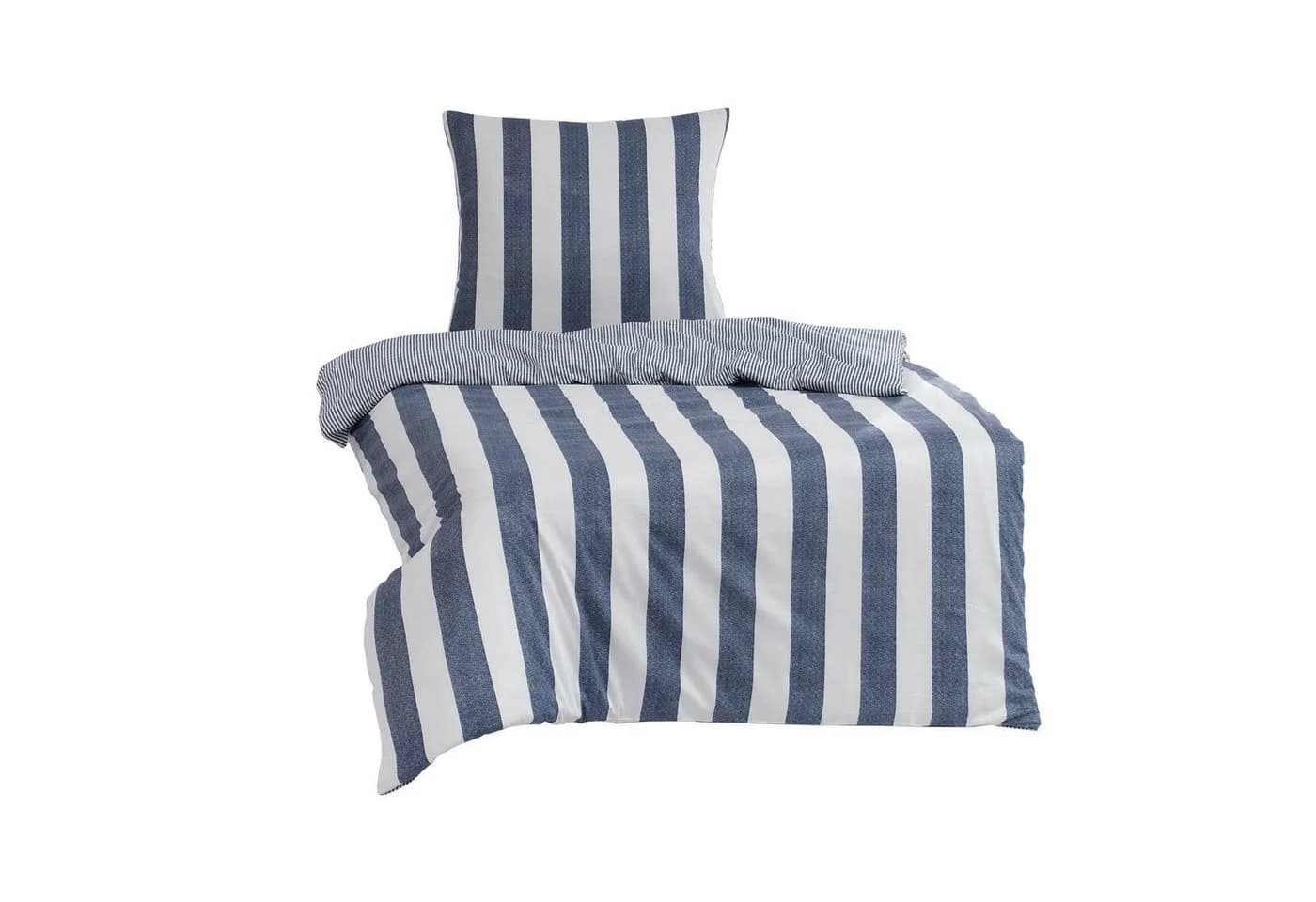 TRAUMSCHLAF Bettwäsche Usedom Mako Satin Blau Maritim - Bild 3