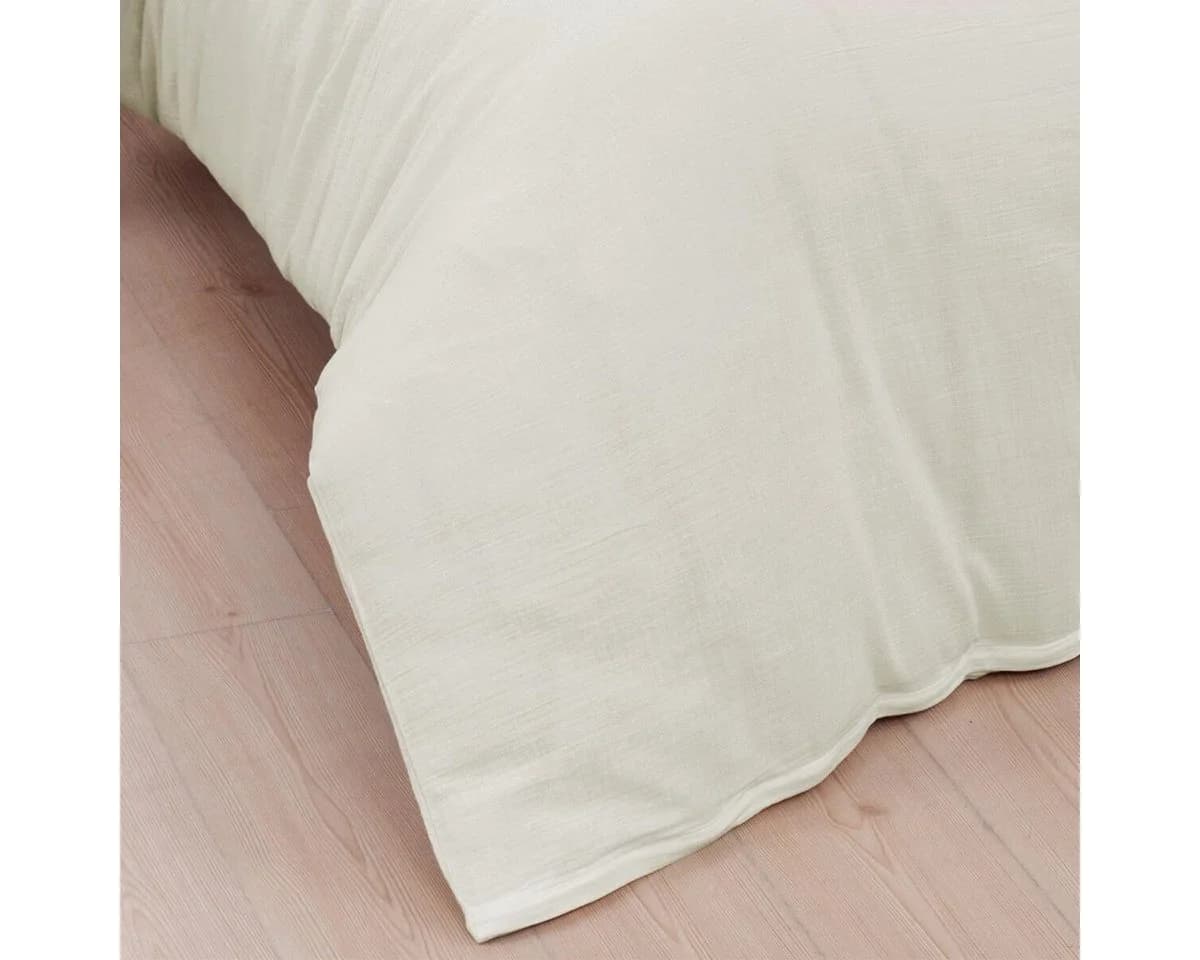 TRAUMSCHLAF Bettwäsche Musselin Uni Creme 2-teilig Crinkle-Effekt - Bild 4