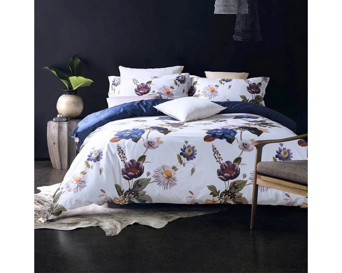 TRAUMSCHLAF Bettwäsche Dublin Mako Satin 3-teilig Floral Blau - Bild 2