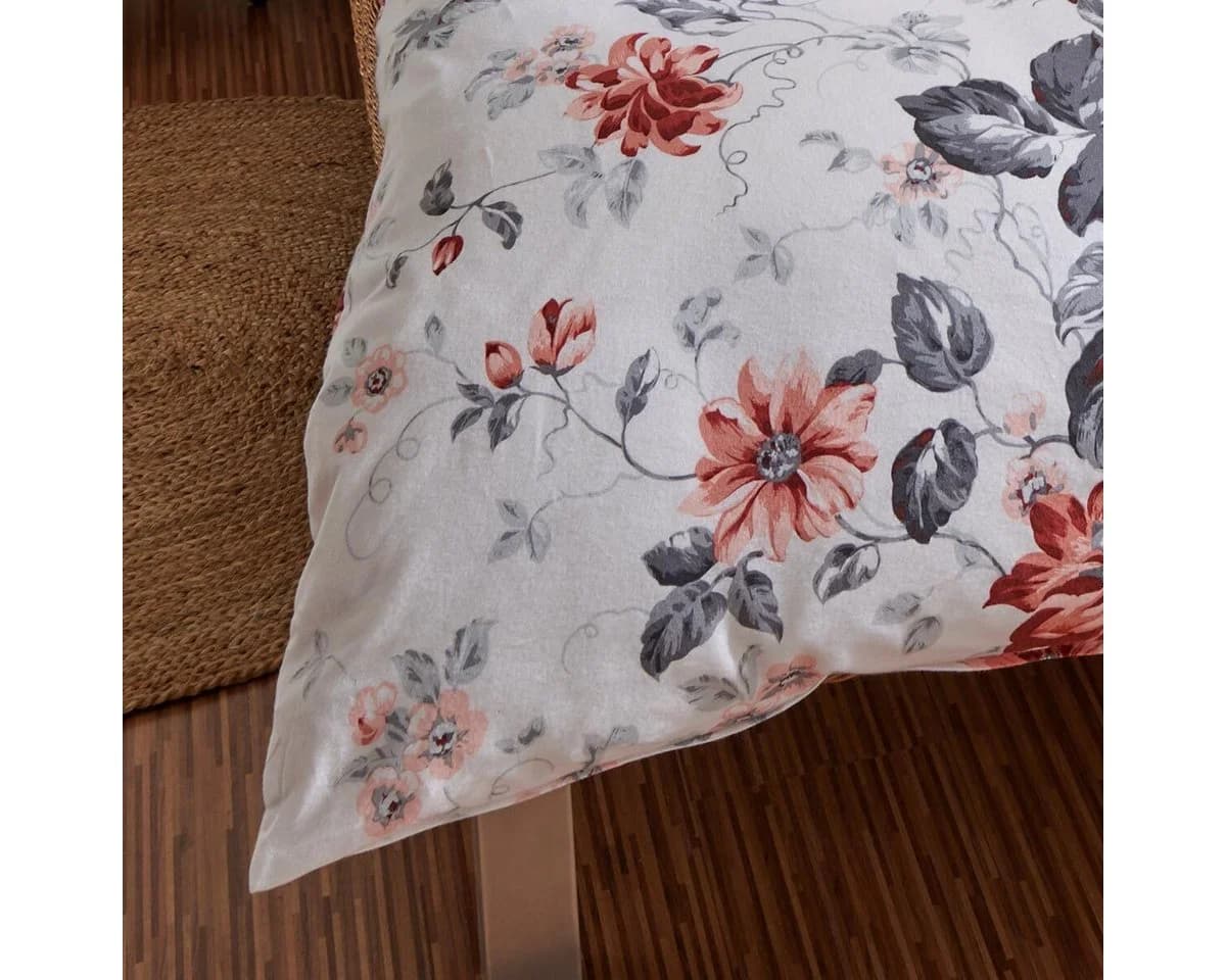 TRAUMSCHLAF Bettwäsche Blumen Rot Flanell 3-teilig - Bild 3