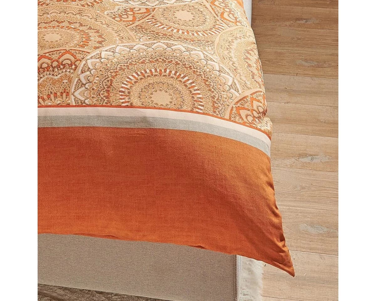 TRAUMSCHLAF Bettwäsche Karlsruhe Orange Mikrofaser 3-teilig - Bild 3