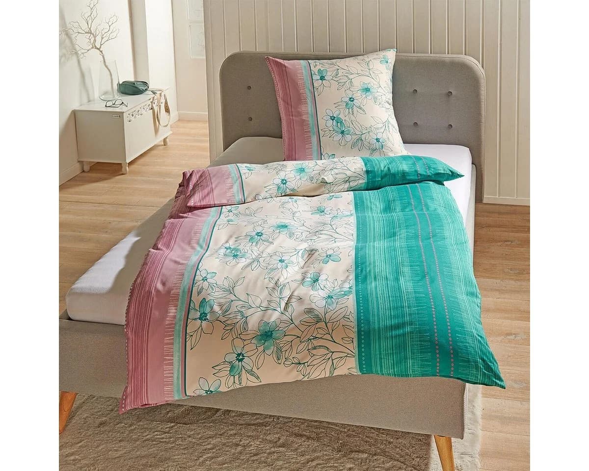 TRAUMSCHLAF Bettwäsche Fiori Grün Mikrofaser 2-teilig - Bild 2