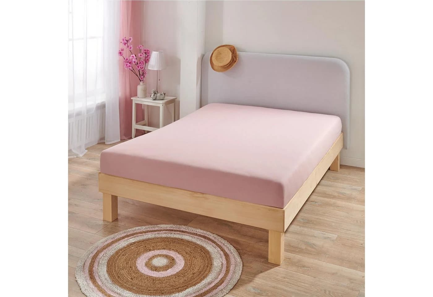 BETTWARENSHOP Spannbettlaken Jersey Rosa Rundumgummi