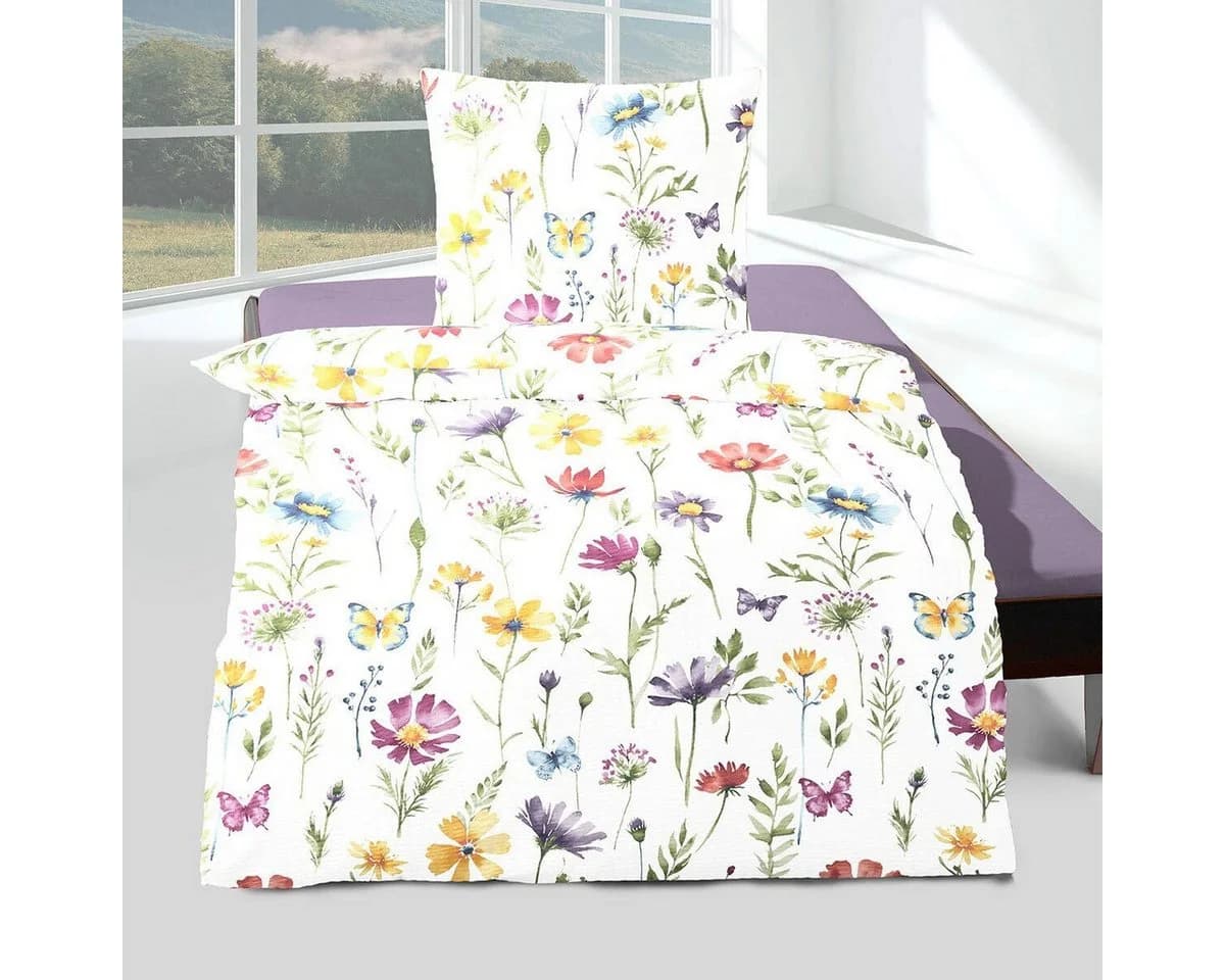 TRAUMSCHLAF Bettwäsche Blumenwiese Seersucker 2-teilig Bügelfrei - Bild 2