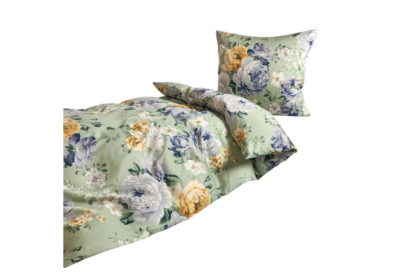 TRAUMSCHLAF Bettwäsche Rosi Grün Mako Satin 2-teilig - Bild 4