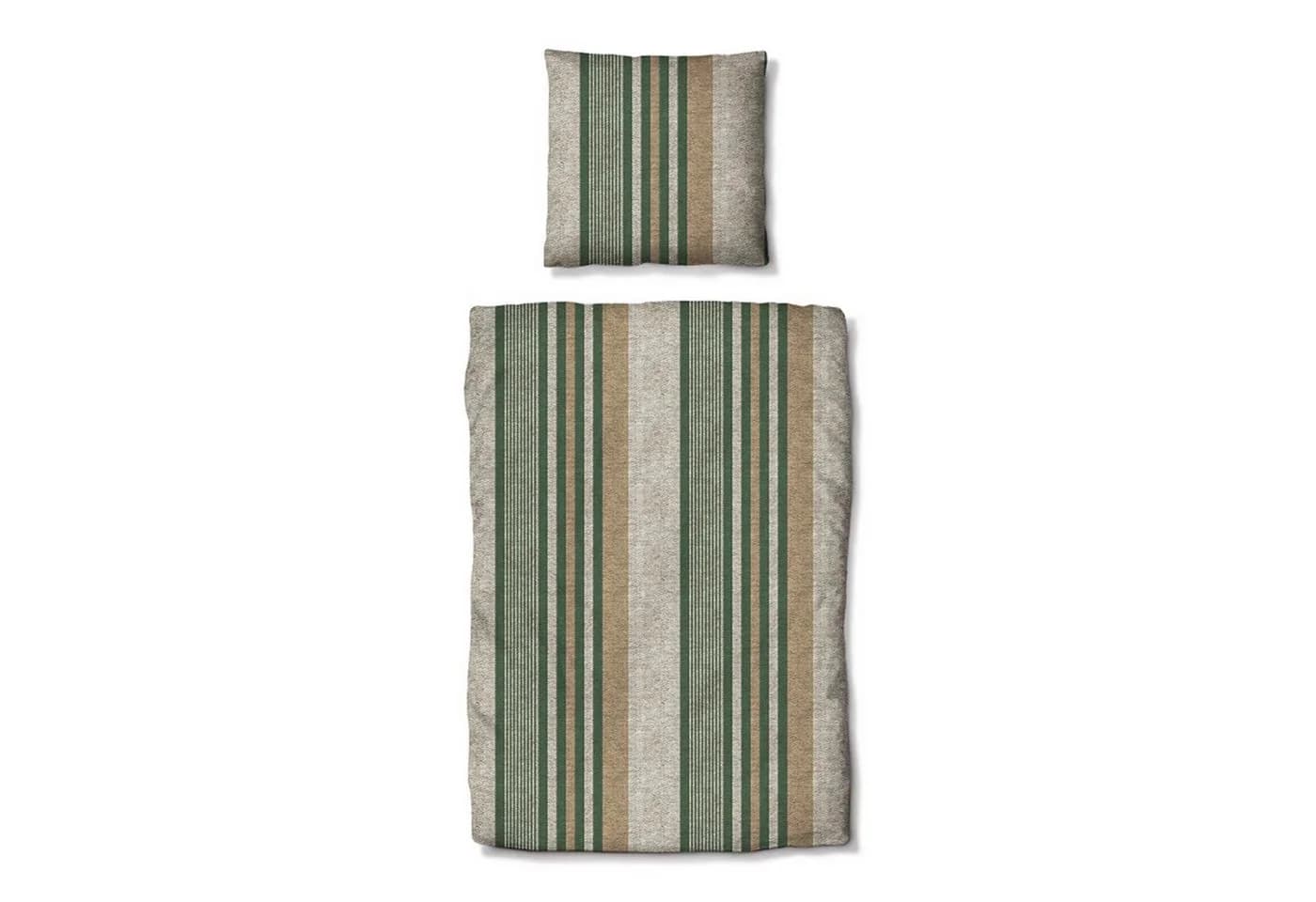 TRAUMSCHLAF Bettwäsche Mountain Stripe Forest Flanell 2-teilig - Bild 4