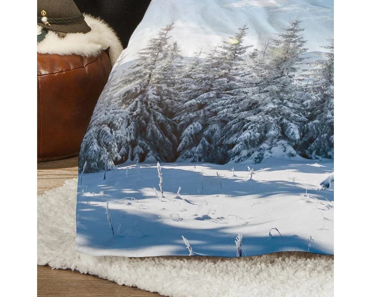 TRAUMSCHLAF Bettwäsche Winterlandschaft Flanell Blau 2-teilig - Bild 3