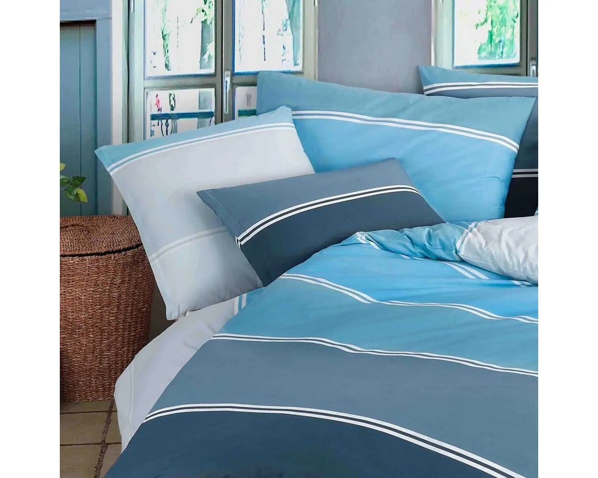 TRAUMSCHLAF Bettwäsche Aqua Renforcé 2-teilig Gestreift 100% Baumwolle