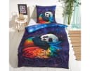 TRAUMSCHLAF Bettwäsche Panda Mako Satin 2 teilig Lila Bild 2