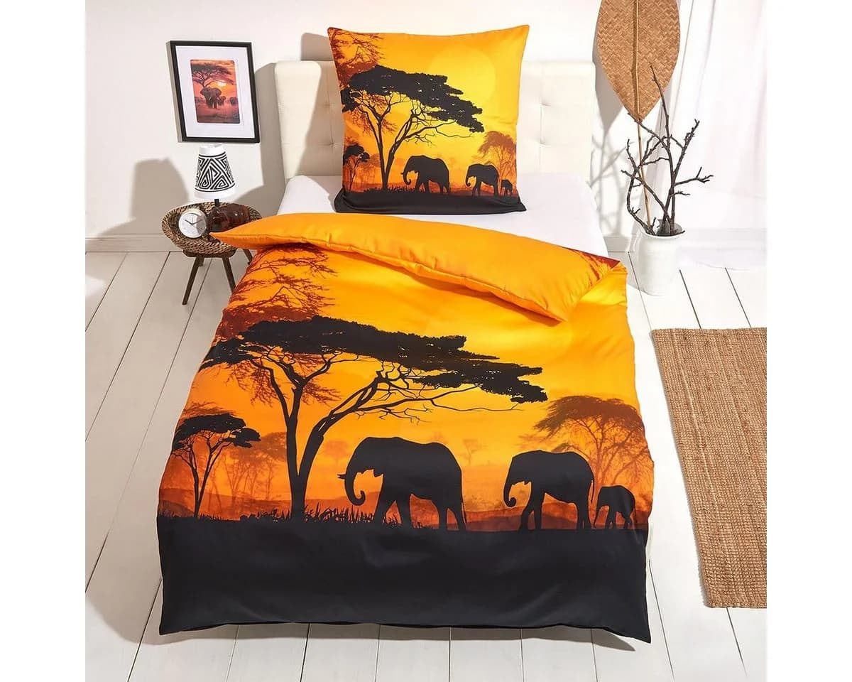 TRAUMSCHLAF Bettwäsche Afrika Mako Satin 2-teilig Gelb - Bild 2