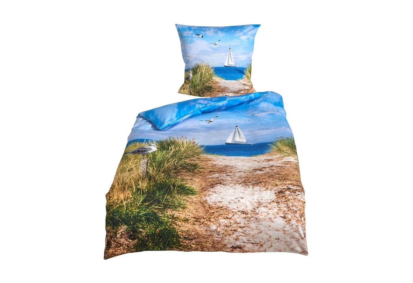 TRAUMSCHLAF Bettwäsche Segelboot Mako Satin Blau 2-teilig - Bild 4
