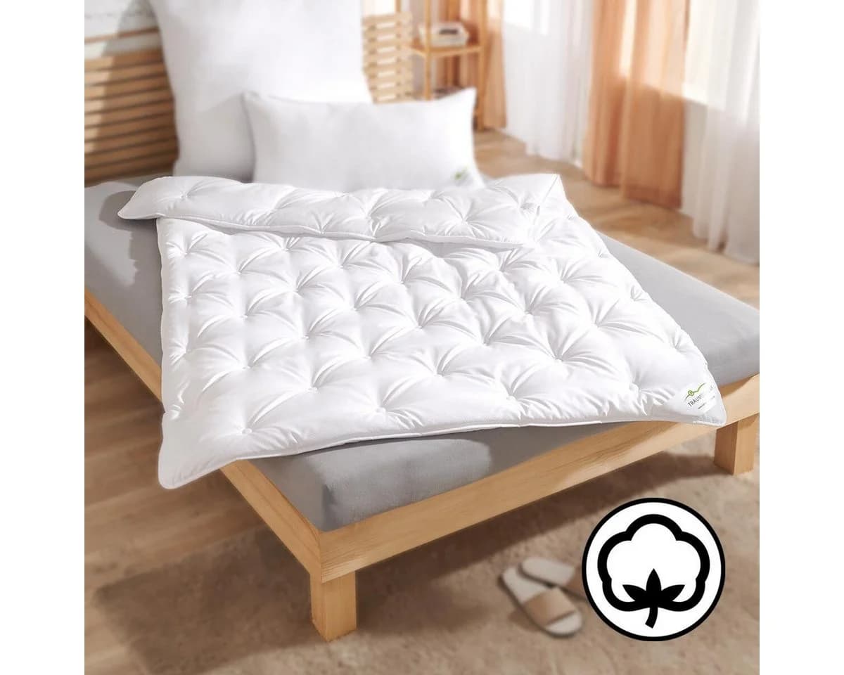 TRAUMSCHLAF Kunstfaserbettdecke Down Touch Pure medium Baumwolle Polyester - Bild 2