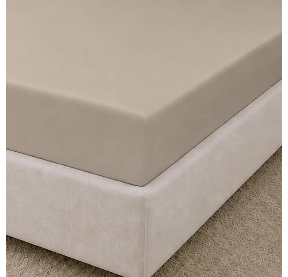 TRAUMSCHLAF Spannbettlaken Como Mako Satin Beige