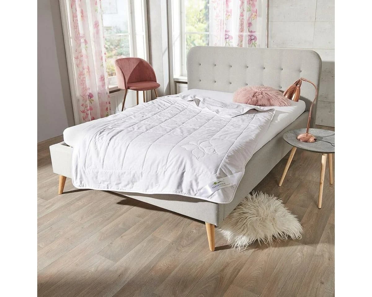 TRAUMSCHLAF Naturfaserbettdecke Kokon 100% Seide Baumwolle Weiß - Bild 2
