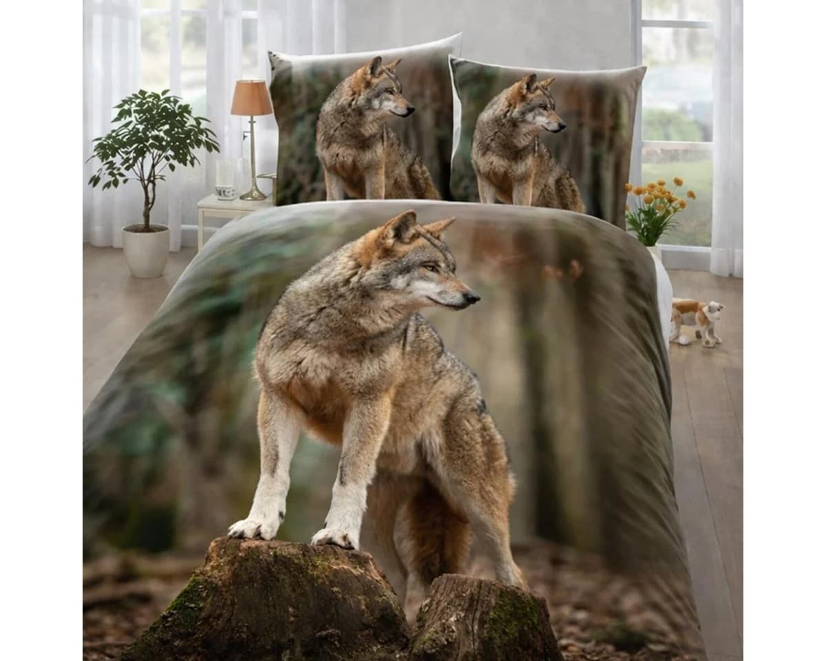 TRAUMSCHLAF Bettwäsche Wolf Grau Renforcé 2-teilig