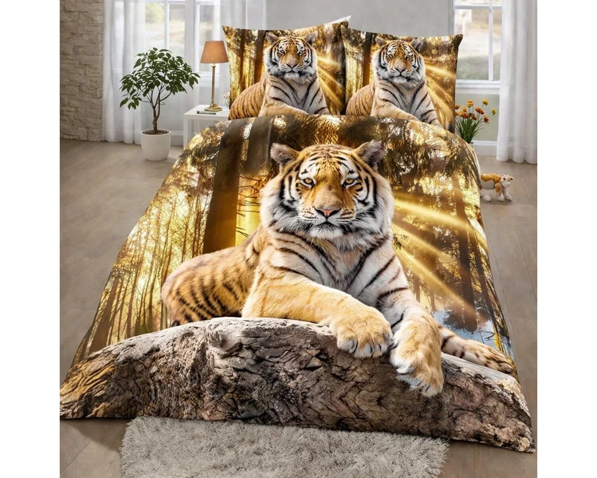TRAUMSCHLAF Bettwäsche Tiger Renforcé 2-teilig Braun - Bild 2