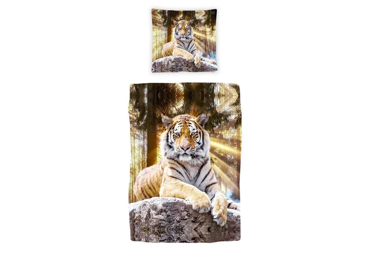TRAUMSCHLAF Bettwäsche Tiger Renforcé 2-teilig Braun - Bild 4