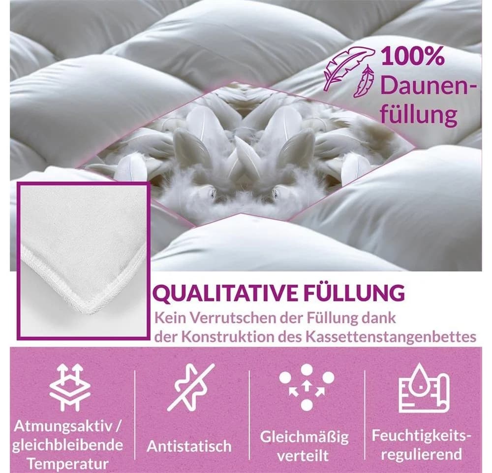 B!HOME Daunenbettdecke Babystep 100x135cm 400g Ganzjahresdecke - Bild 3
