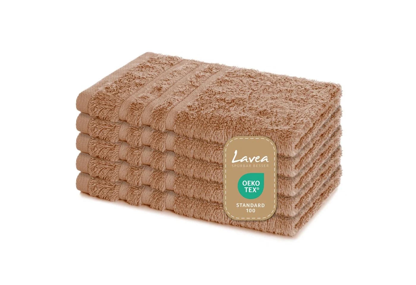 Lavea Gästehandtuch Elena-Frottierserie 30x50 cm, 100% Baumwolle (5er Set), 500 g/m² Frottier, weich & saugstark, pflegeleicht - Bild 2