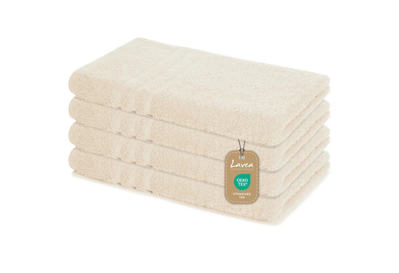 Lavea Handtuch Elena-Frottierserie 50x100 cm 100% Baumwolle 4er Set 500 g/m² Frottier weich & saugstark pflegeleicht - Bild 2