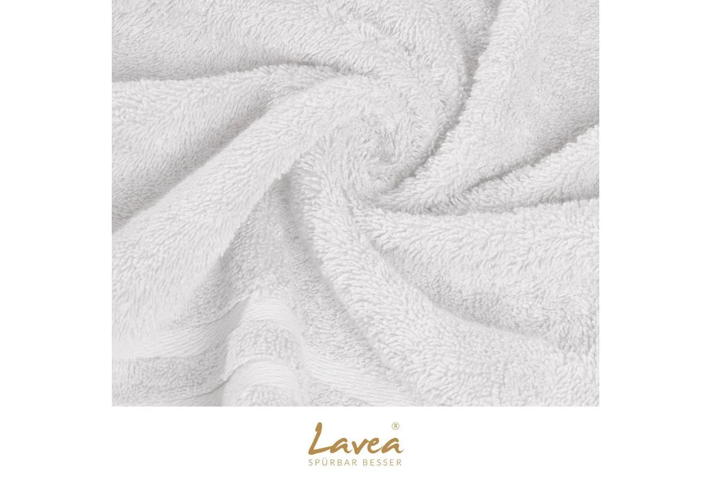 Lavea Handtuch Set Elena 10-tlg. Frottier 100% Baumwolle Weiß - Bild 5