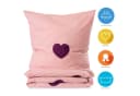 Lavea Kinderbettwäsche Set Rosa-Bordeaux 100% Baumwolle mit Herzmotiv Bild 1