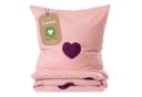 Lavea Kinderbettwäsche Set Rosa-Bordeaux 100% Baumwolle mit Herzmotiv Bild 2