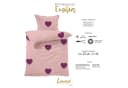 Lavea Kinderbettwäsche Set Rosa-Bordeaux 100% Baumwolle mit Herzmotiv Bild 3