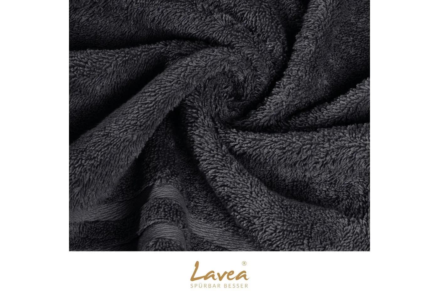 Lavea 20er Set Waschhandschuhe 15x21 cm Anthrazit Frottier - Bild 5
