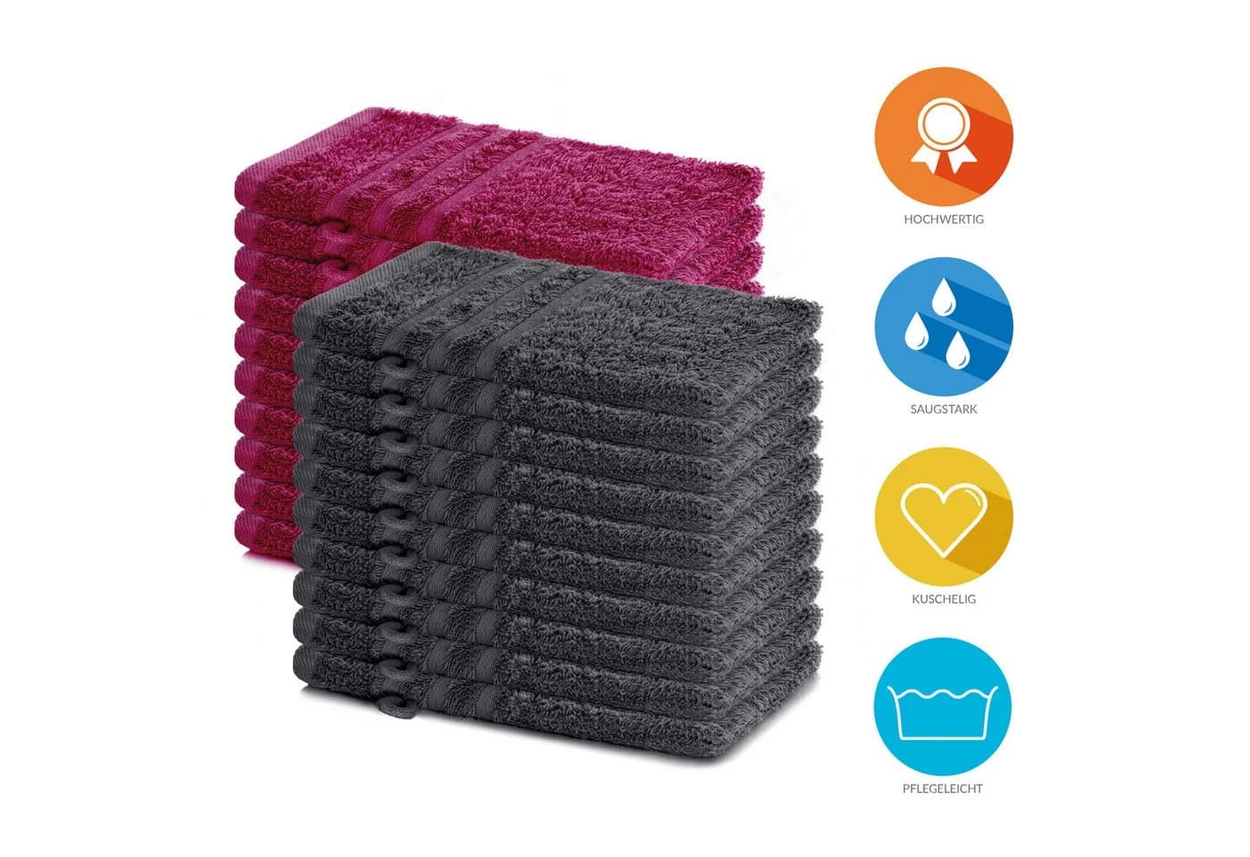 Lavea Waschhandschuh 20er Set Baumwolle 15 x 21 cm