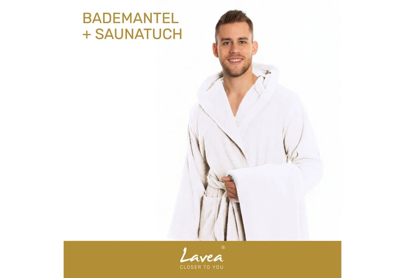 Lavea Saunatuch MEXICO 80x200 cm Weiß Baumwolle Walkfrottier