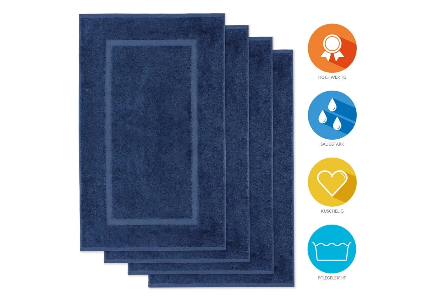 Lavea Badematte 4er Set Elena Frottee 50x80 cm Badvorleger
