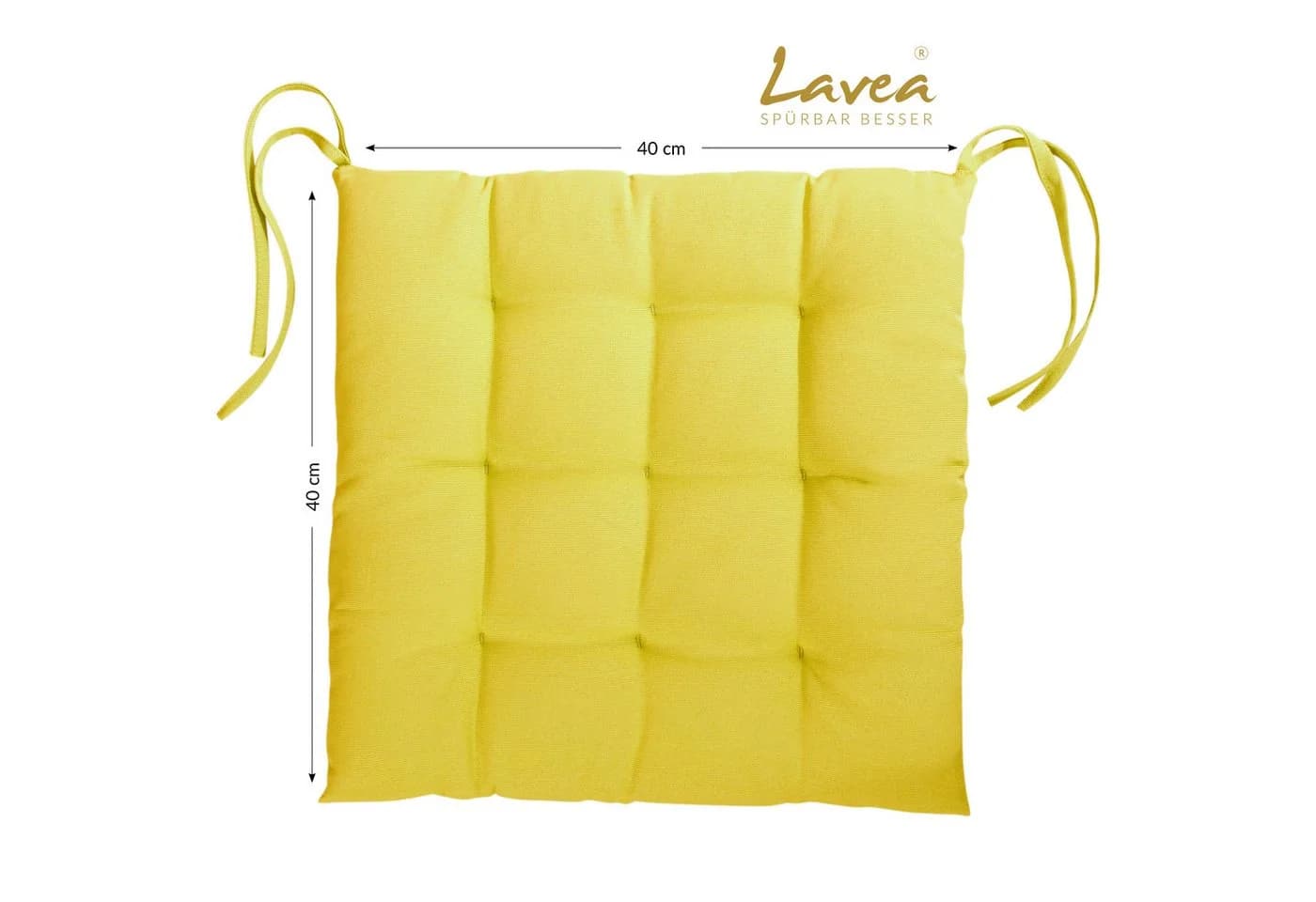 Lavea Stuhlkissen MONACO 40x40 cm Zartgelb - Bild 4