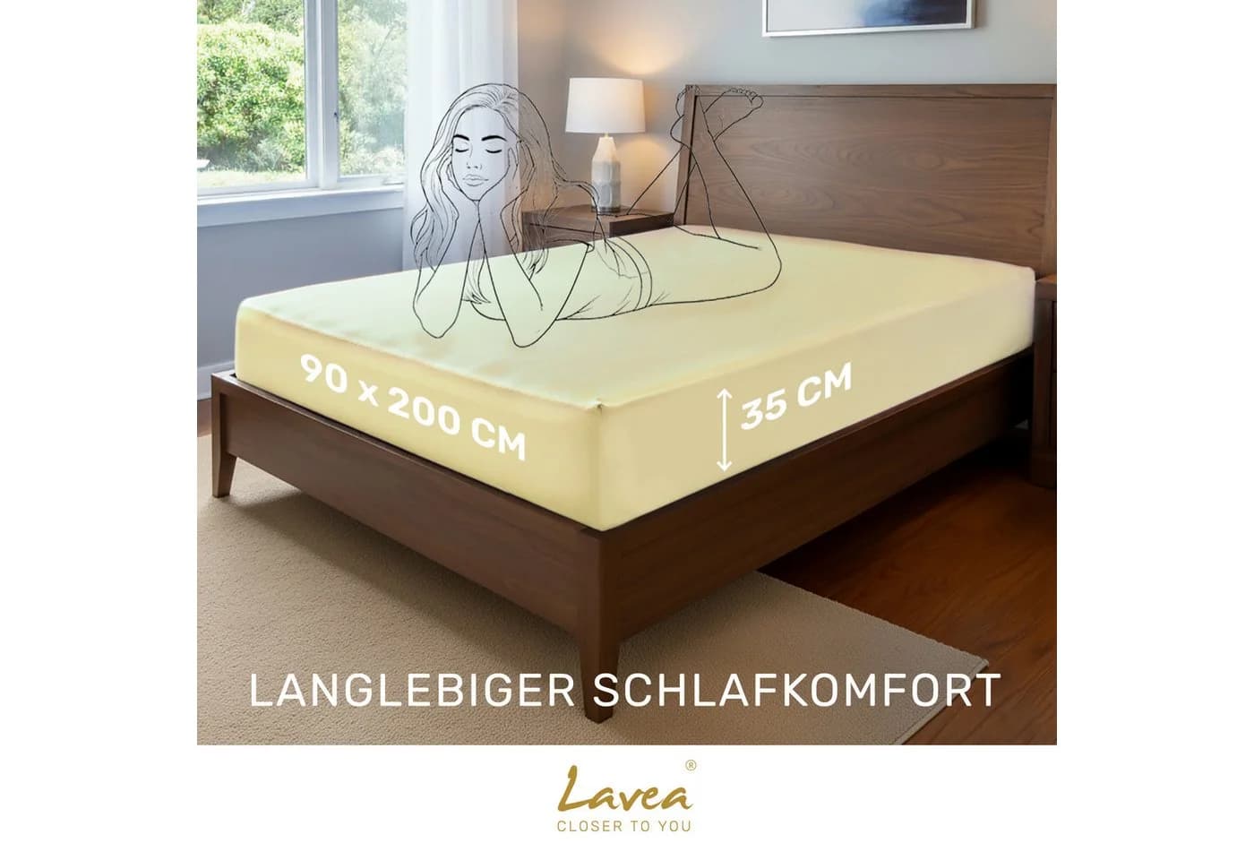 Lavea Spannbettlaken Mikrofaser Beige