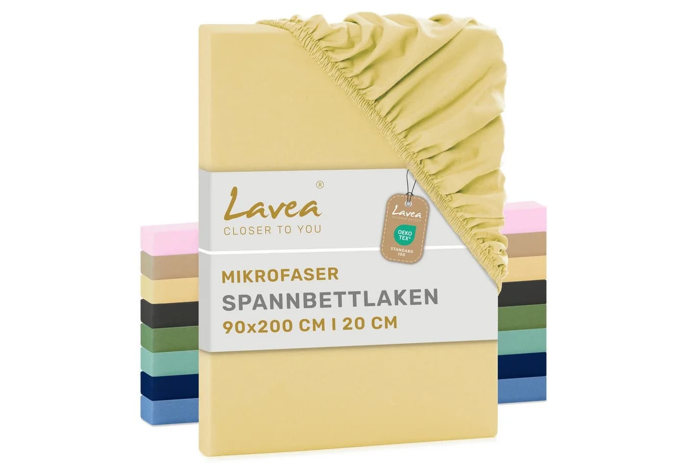 Lavea Spannbettlaken Mikrofaser Beige - Bild 2