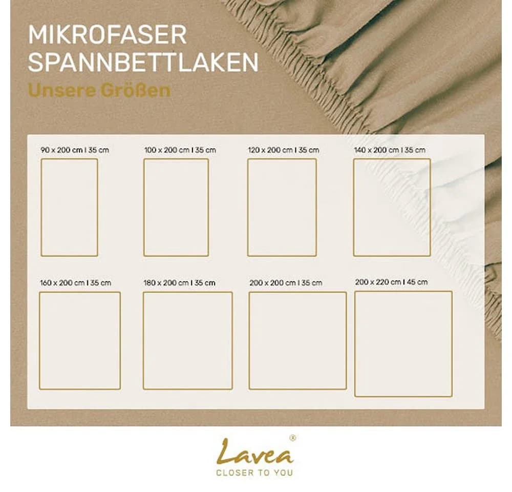 Lavea Spannbettlaken Mikrofaser Beige - Bild 5
