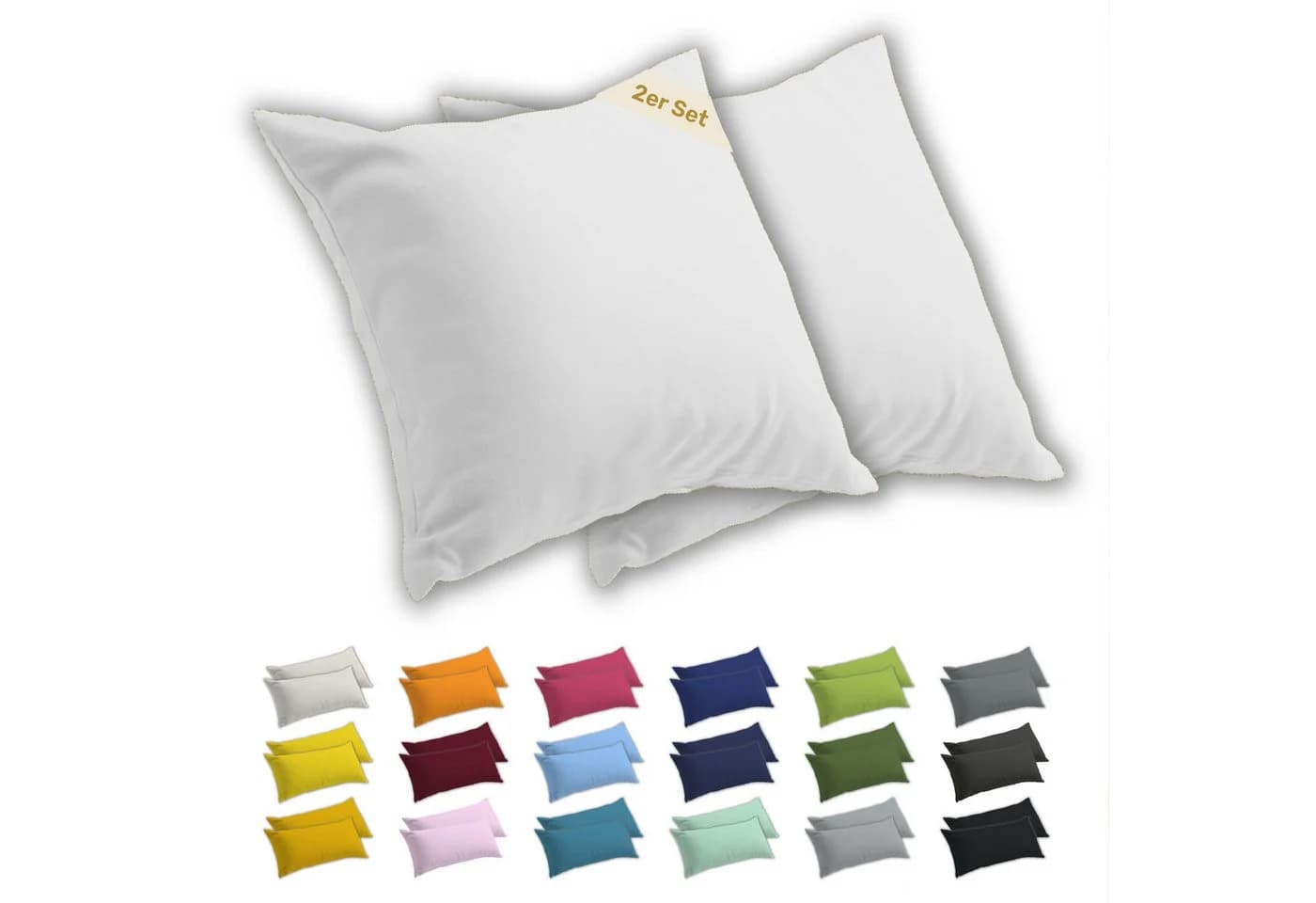 Lavea Kissenbezug 2er Set Jersey 100% Baumwolle - Bild 2