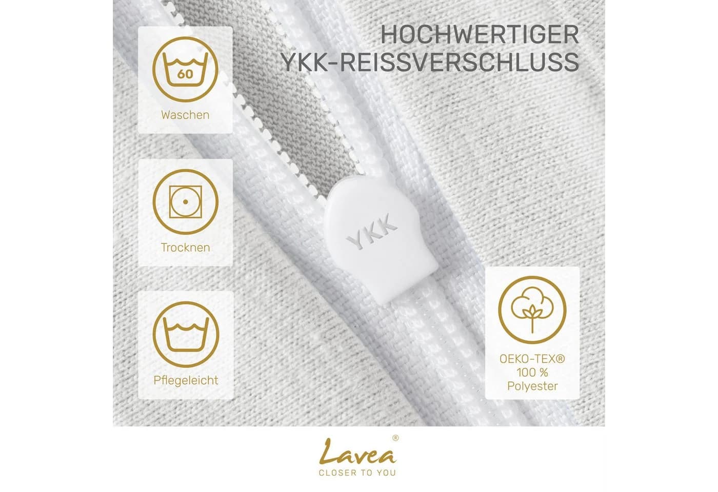 Lavea Kissenbezug 2er Set Jersey 100% Baumwolle - Bild 3