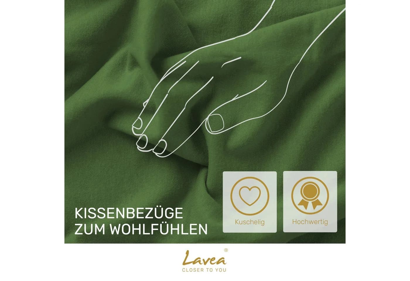Lavea Kissenbezug 2er Set Jersey Baumwolle ÖKO-TEX Allergikerfreundlich - Bild 5