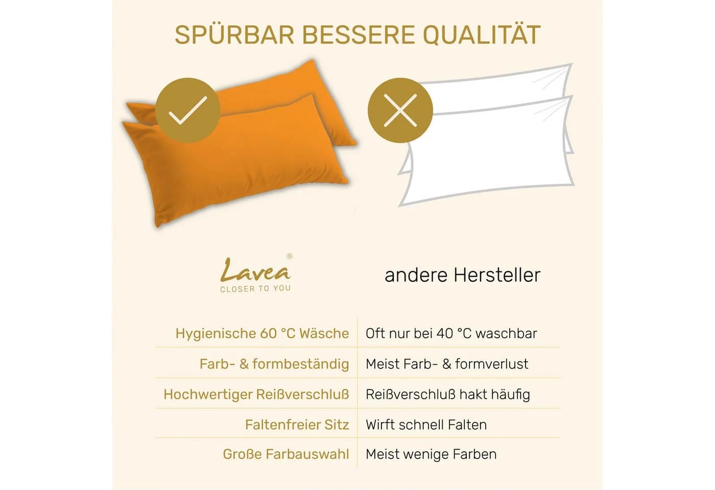 Lavea Kissenbezug 2er Set Jersey 100% Baumwolle Rot - Bild 4
