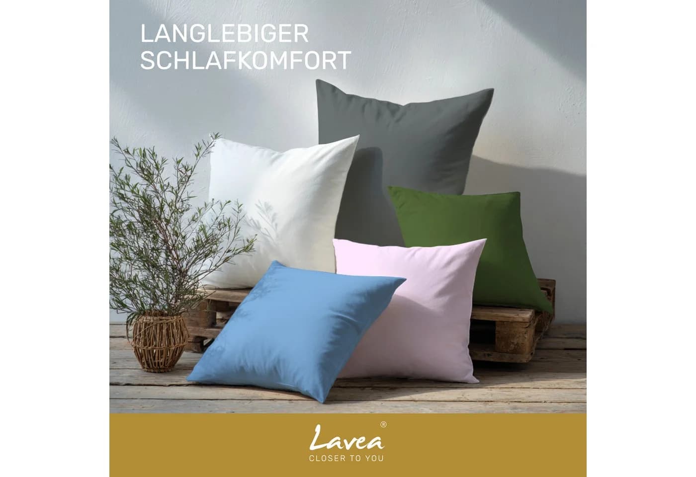 Lavea Kissenbezug 2er Set Jersey 100% Baumwolle Rosa