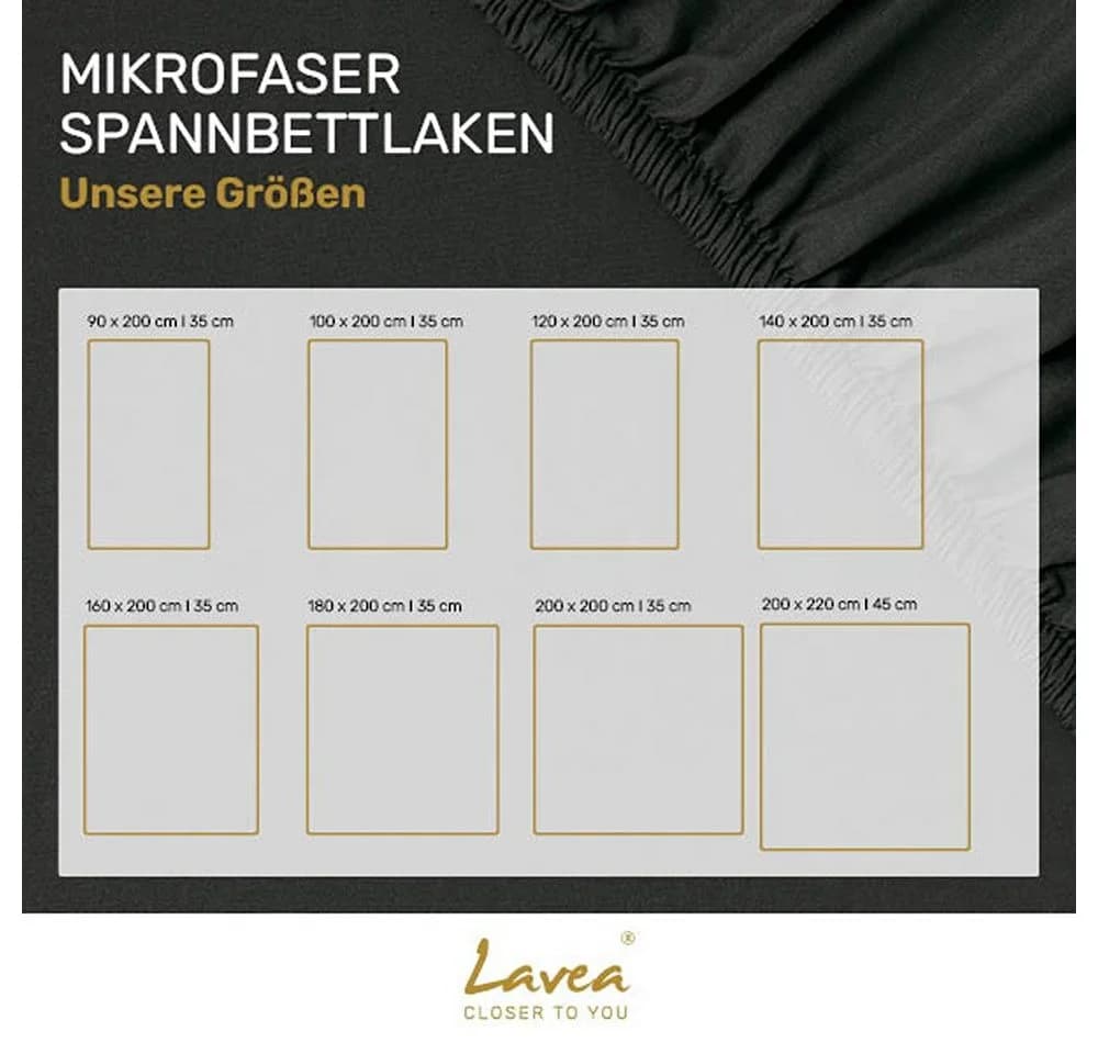 Lavea Spannbettlaken Mikrofaser Anthrazit Kühlend & Atmungsaktiv - Bild 5