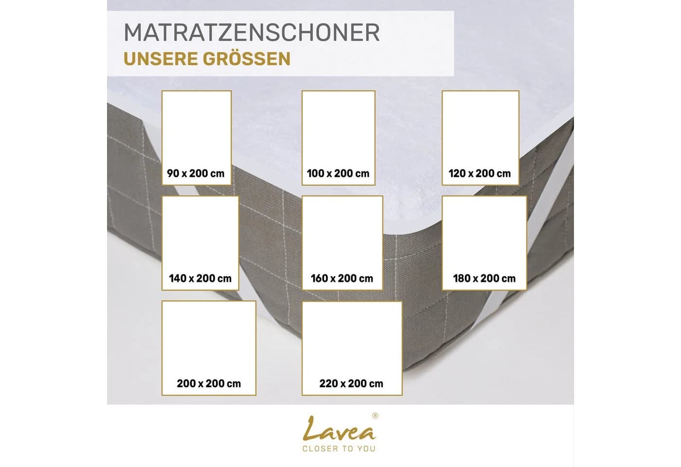 Lavea Matratzenschoner wasserdicht atmungsaktiv mit Gummibändern - Bild 5