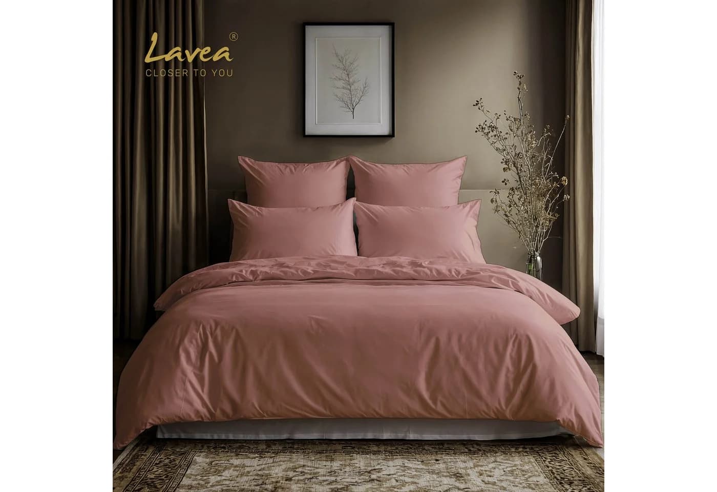 Lavea Bettwäsche Set Rosa Baumwolle mit Reißverschluss - Bild 2