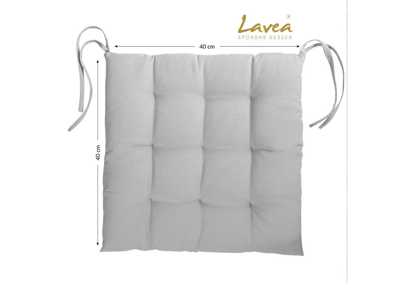 Lavea Stuhlkissen MONACO - 40x40x3 cm, wetterfest, Indoor/Outdoor, 4er/8er Set - Bild 4