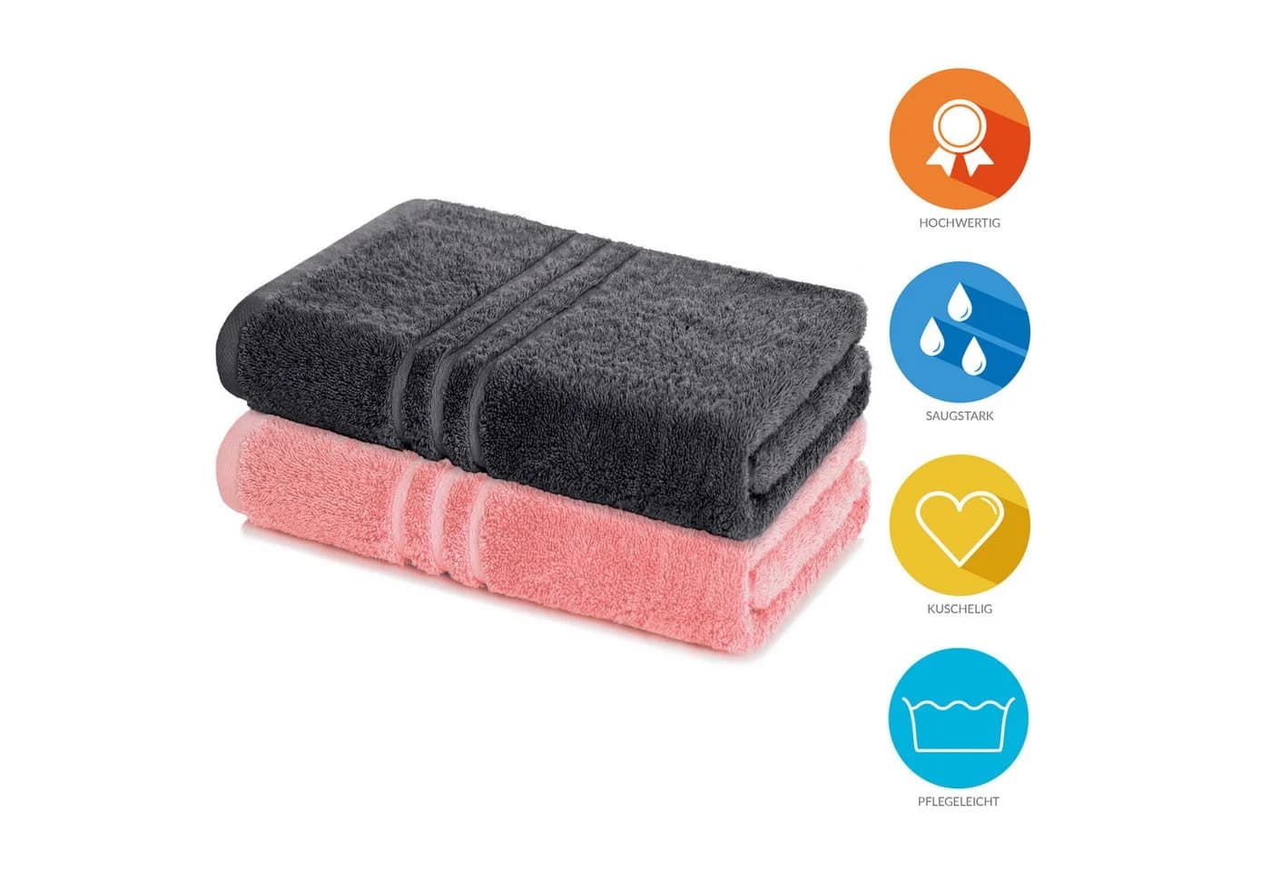 Lavea Badetuch Elena 2er Set 100x150 cm