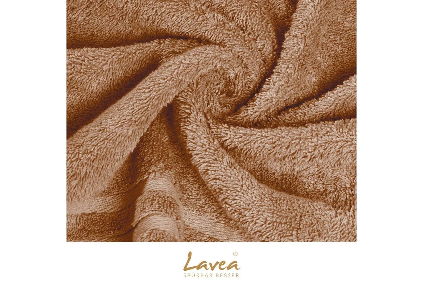 Lavea Badetuch Elena 2er Set 100x150 cm Baumwolle Beige - Bild 5